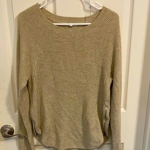 Cream with gold threading throughout Women’s sweater